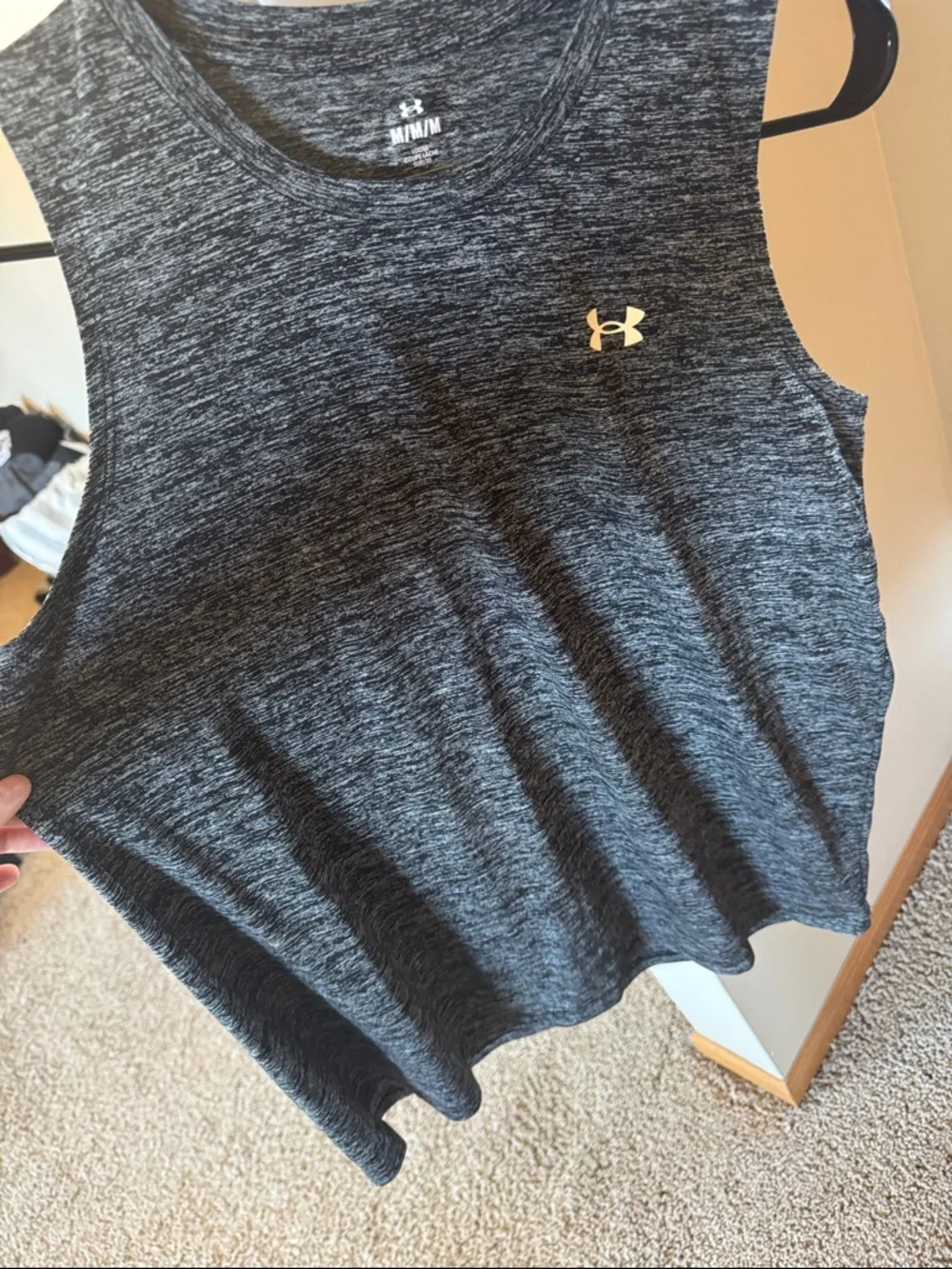 Under Armour Black/Gray Heather Women's Muscle Tank - Picture 5 of 5